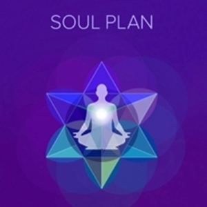 Meditating figure with geometric shapes, 